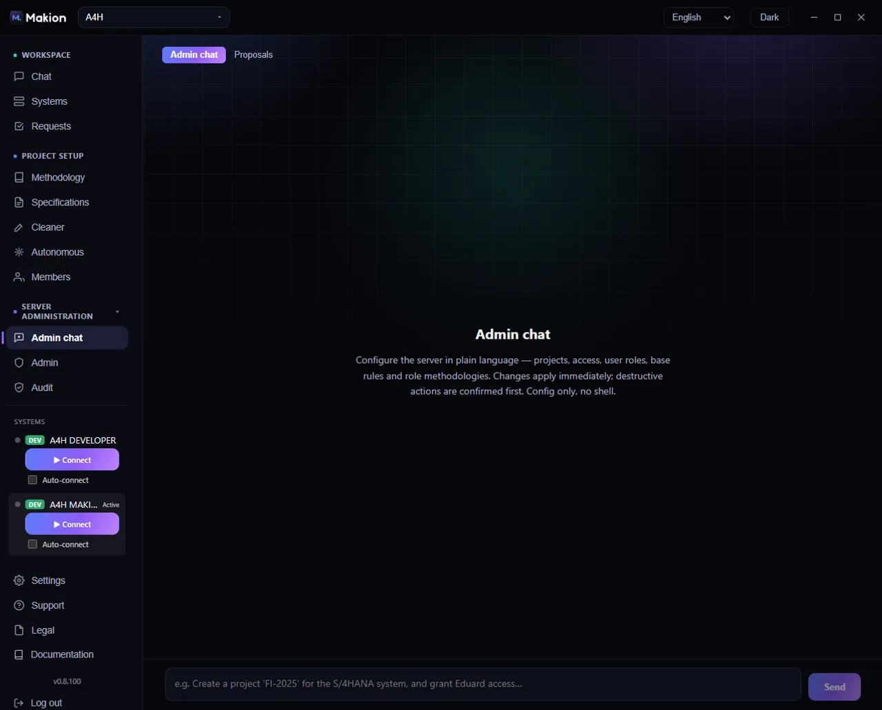 Admin chat — Makion